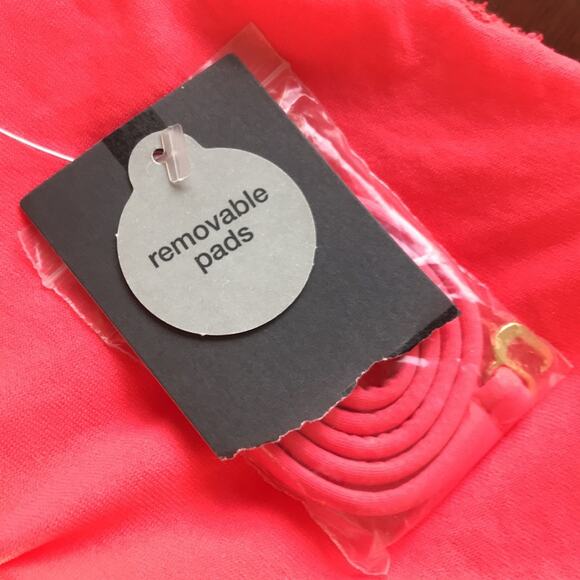 NEW Mossimo Pink Coral Bikini Swim Top Removable Pads Women's Size XL NWT - Picture 9 of 10